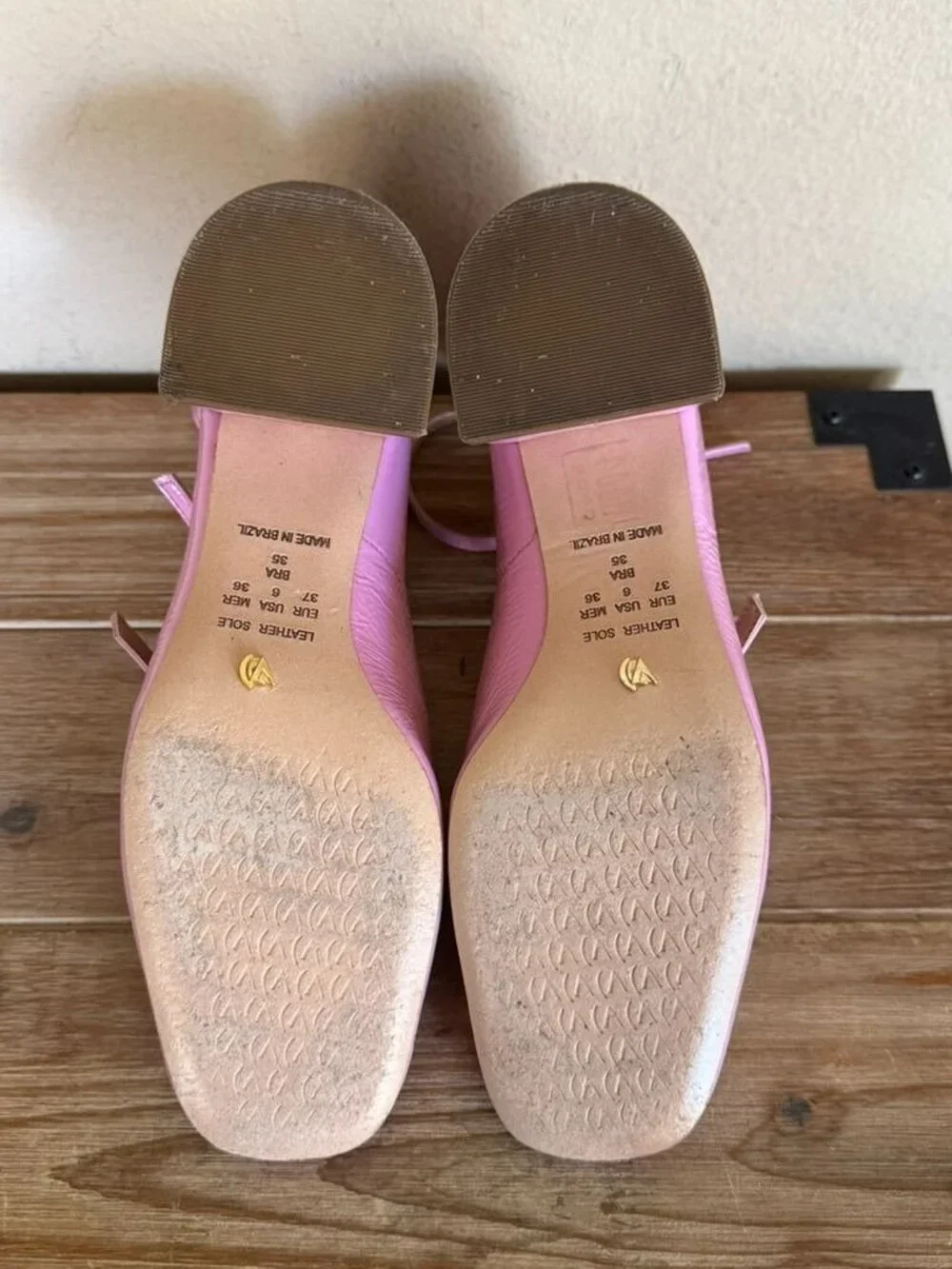 Anthropologie Vincenza Pink Patent Leather Triple Strap Mary Jane Block Heels 6